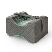 TechForma Knee Pillow, Memory Foam Leg Positioner Wedge Pillow, Leg Lumbar for Side Sleepers & Pregnant Women, Sciatica Knee Back Leg Hip Pain Relief,Grey