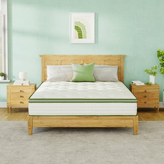 TechForma Queen Mattress, 12” Hybrid Mattress, Pocket Spring Design, Motion Isolation, Wave Design & Reinforced Edge, Medium Firmness