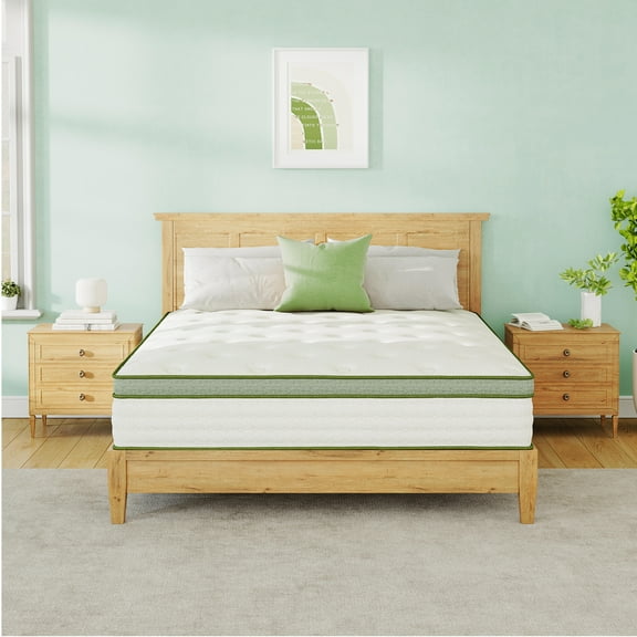 TechForma Queen Mattress, 14” Hybrid Mattress, Pocket Spring Design, Motion Isolation, Wave Design & Reinforced Edge, Medium Firmness