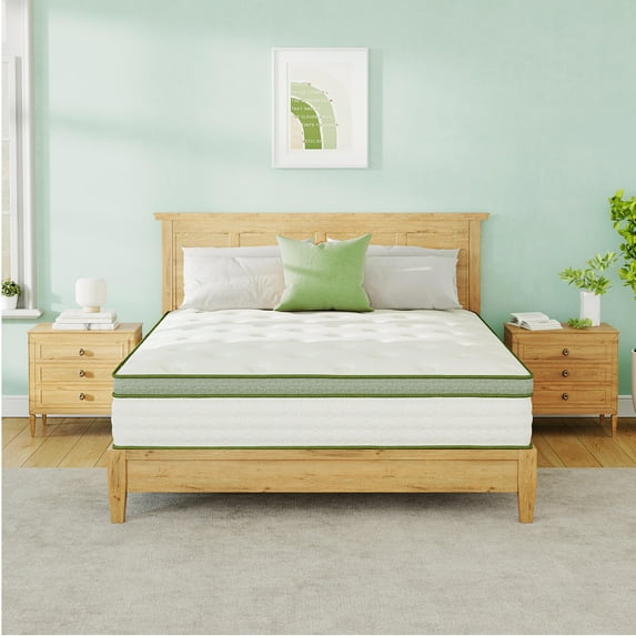 TechForma Queen Mattress, 14” Hybrid Mattress, Pocket Spring Design, Motion Isolation, Wave Design & Reinforced Edge, Medium Firmness
