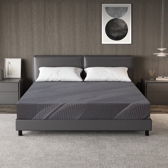 TechForma 8" Queen Gel Memory Foam Mattress in a Box, Bed in a Box, Medium Firm Cooling Gel Infused for Pressure Relief & Back Pain, CertiPUR-US Certified