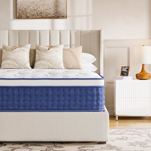 TechForma 12” Twin Hybrid Mattress, Pocket Spring Design with Breathable Knit Fabric, High-Density Foam, Medium Firmness Support, Motion Isolation, Flame-Retardant Cover & Reinforced Edge