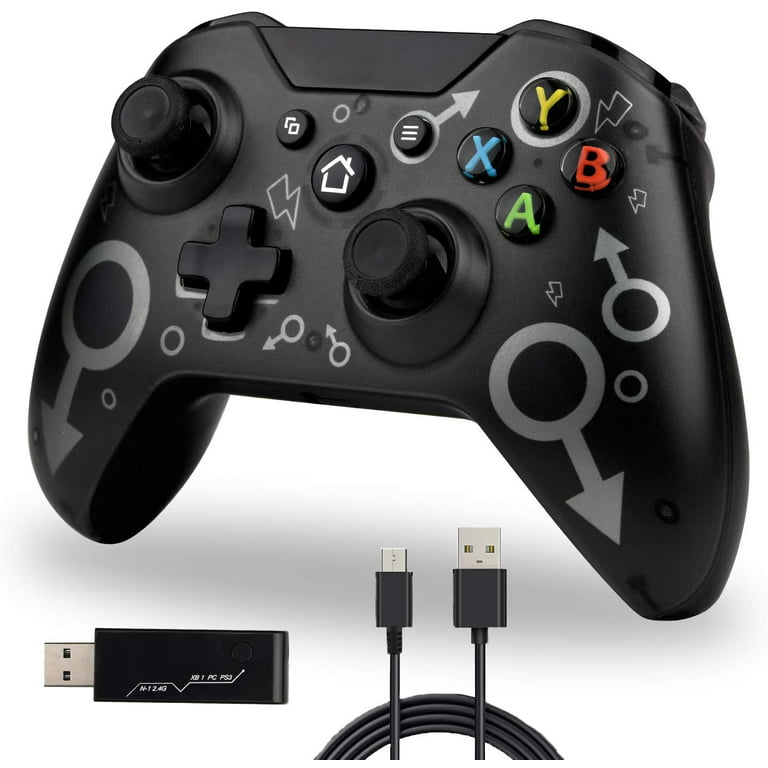TechKen Wireless Controller Compatible with Xbox One S X PS3 and PC with  2.4G Connection 