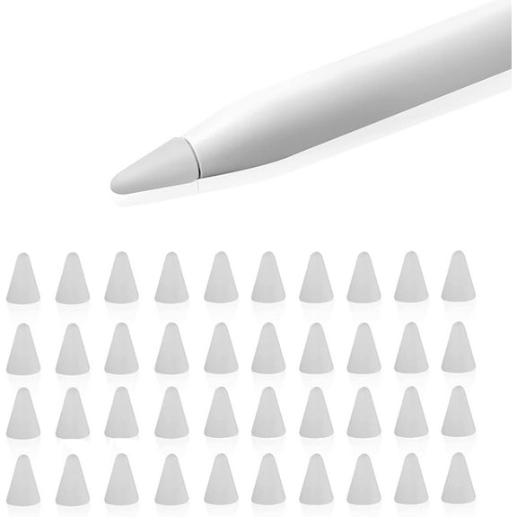 TechMatte Apple Pencil Nib Cover / Protective Tip (40 Pack, Clear)