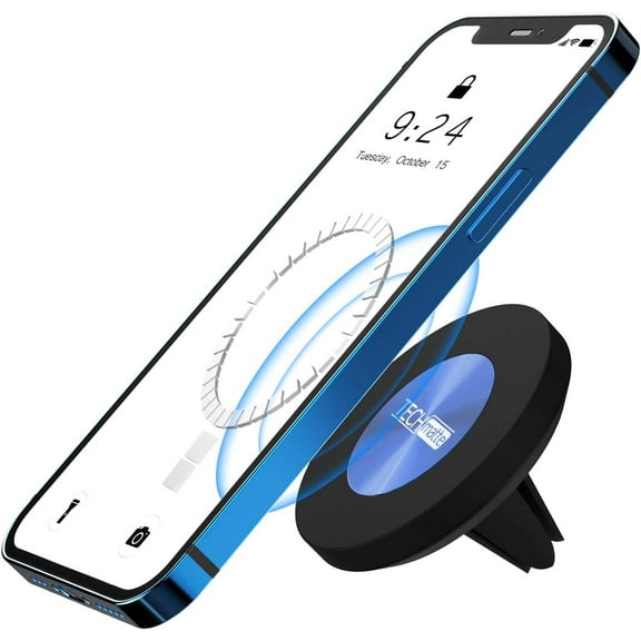 TechMatte MagGrip Magnetic Vent Car Phone Mount- iPhone 13/12 Series, (Blue)