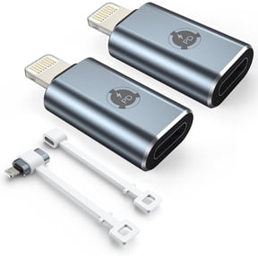 TechMatte USB-C to Lightning Adapter 27W PD Fast Charging for iPhone with Anti-Lost Holder, "2 Pack"