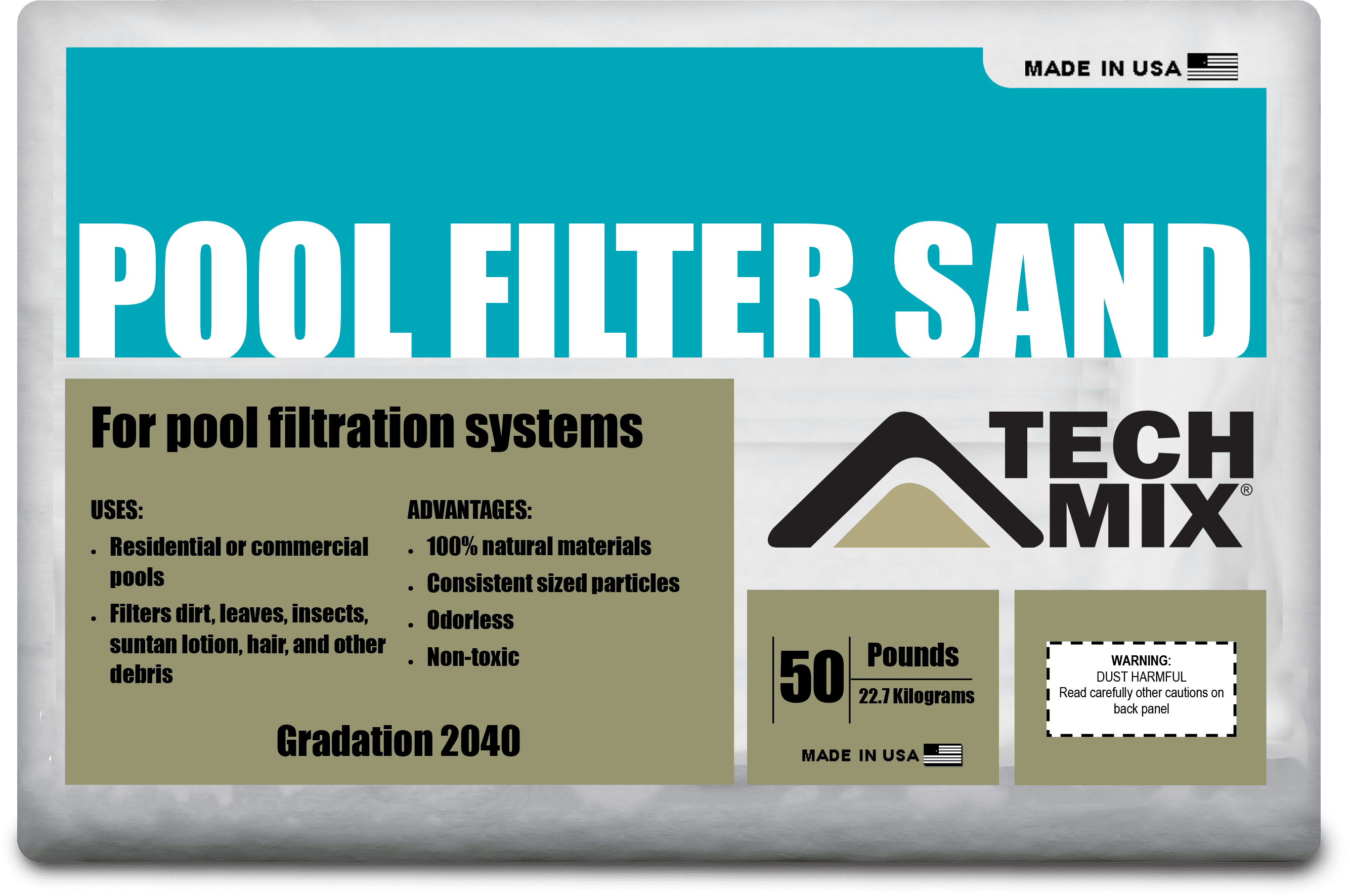 TechMix Pool Filter Sand (50 Pound, 1) - 2040 Gradation Sand for ...