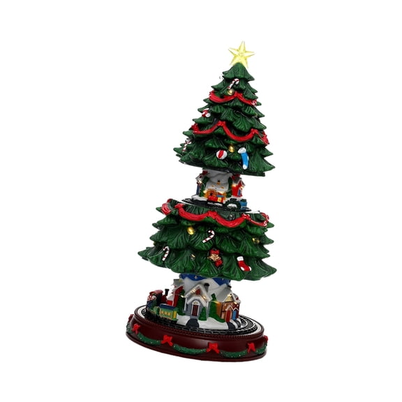 TechNvoa Indoor Christmas Tree Display with Music and Warm Light for Home