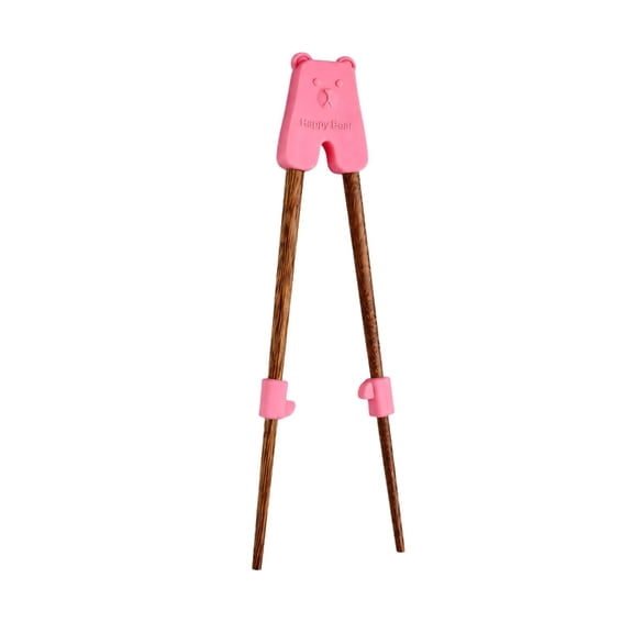 TechNvoa Kids Training Chopsticks 18cm, Pink, Wood for Children Learning Chopstick Control