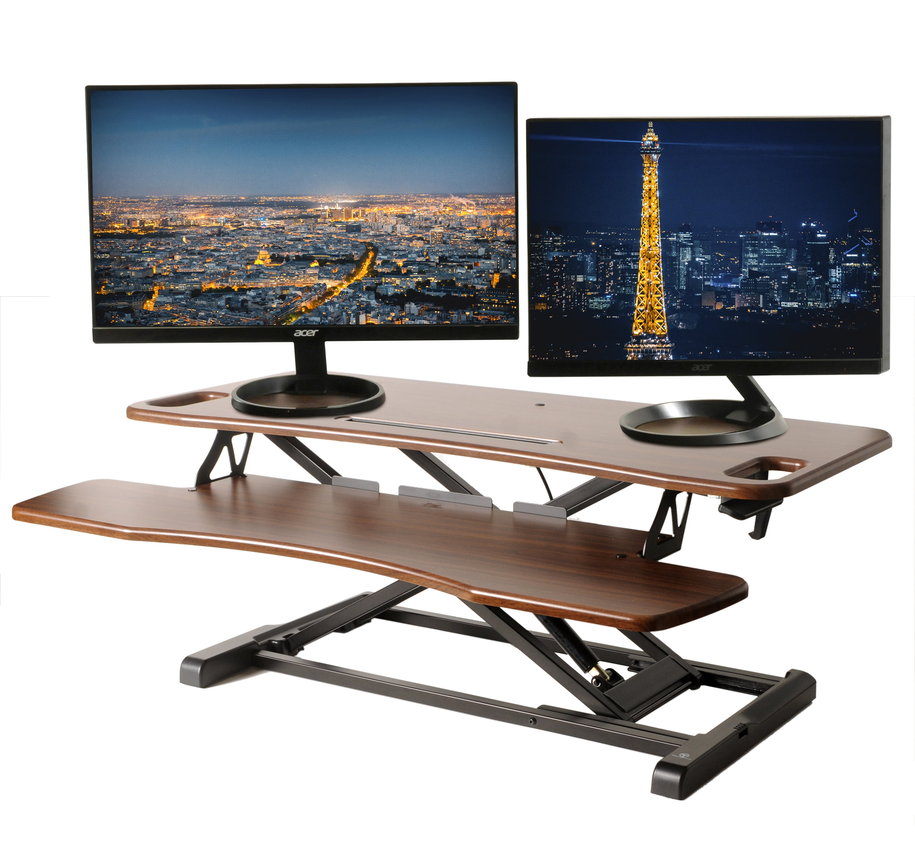 TechOrbits Rise-X Pro Standing Desk Converter - Height Adjustable Stand Up Desk Riser - Sit to Stand Desktop Workstation