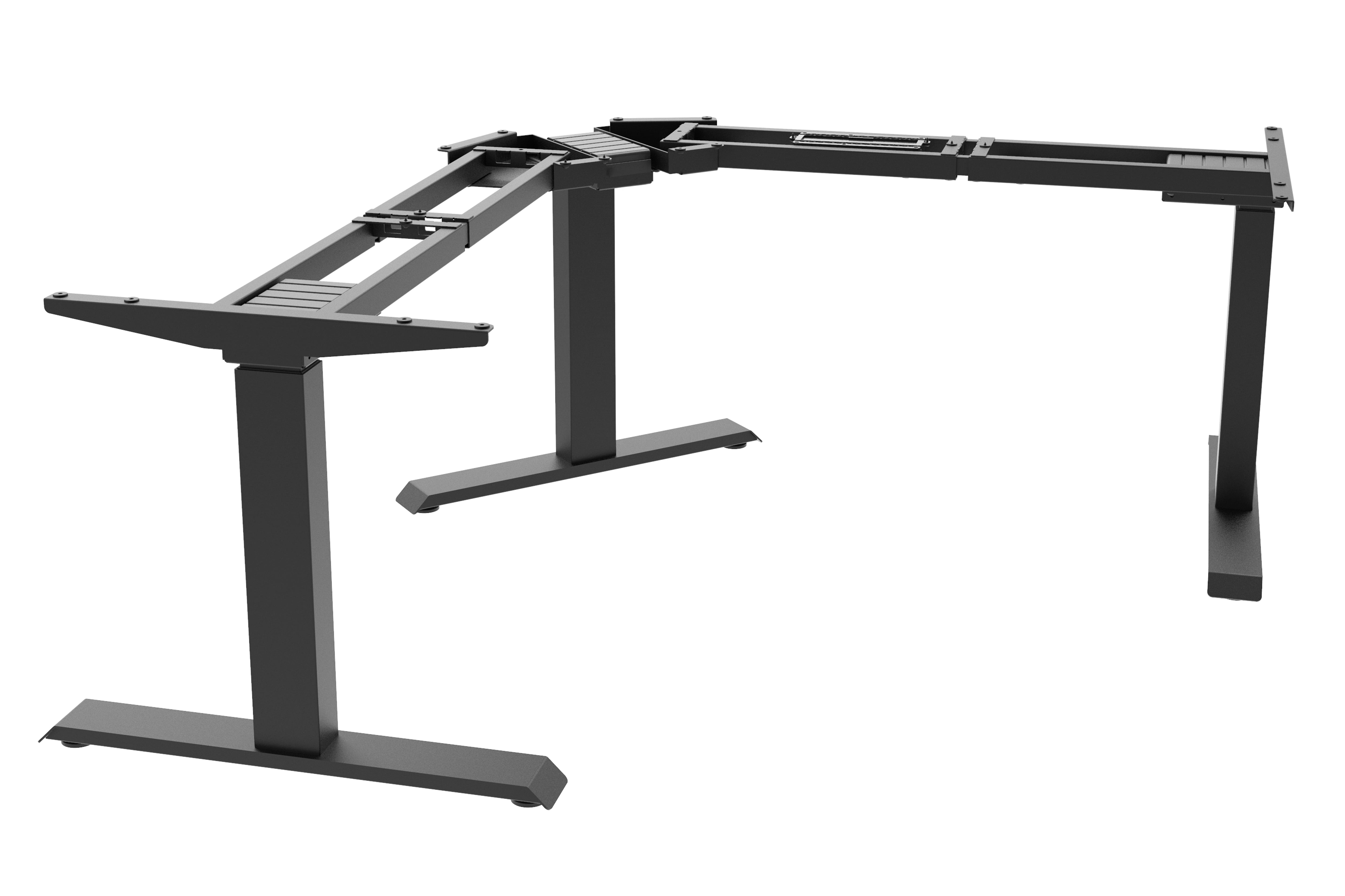 TechOrbits Electric Corner Desk Frame L Shaped 3 Leg Sit Stand Desk
