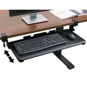 TechOrbits Keyboard Tray Under Desk – 27" Clamp On Keyboard Drawer Computer Stand – Ergonomic Mouse & Keyboard Sliding Tray Computer Desk Extender