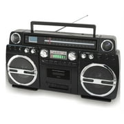 TechPlay Monster B 1980S-Style Boom Box CD Player, Cassette Player/Recorder, AM/FM, USB, Bluetooth Speaker with Built-in Rechargeable Battery