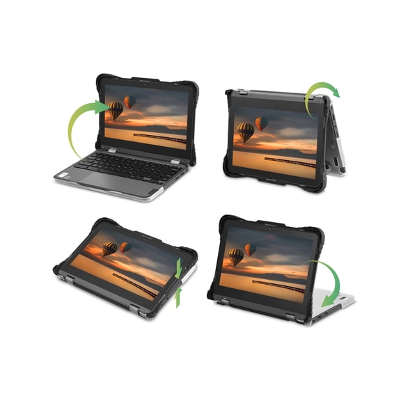 TechProtectus - Notebook shell case - 11" - black, transparent - for Lenovo 500e Chromebook Gen 3 82JB, 82JC