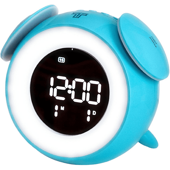 TechTock Sunrise Simulation Alarm Clock, Wake Up Light Sunrise Simulation, Dual Alarms, Night Light,Digital Alarm Clock Bedroom Heavy Sleepers (Blue)