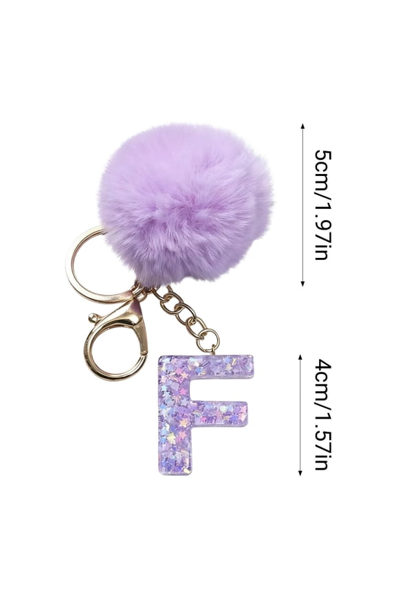 26 Letter Purple Velvet Ball Pendant, Letter Pendant Keychain Backpack, Velvet Material, Stylish Design, Personalized Touch, Versatile for Keychain Backpack Holiday Gift