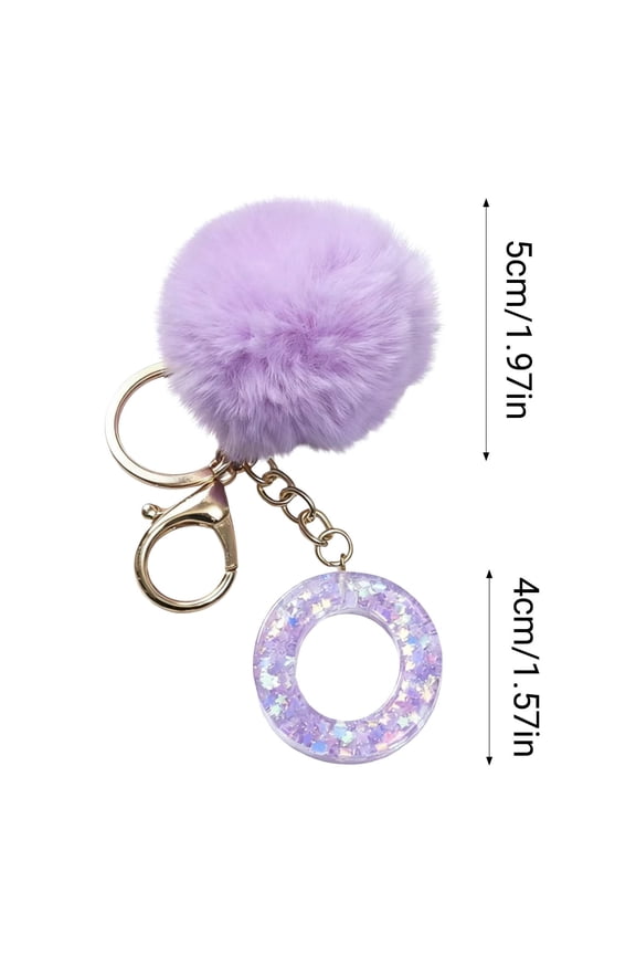 26 Letter Purple Velvet Ball Pendant, Letter Pendant Keychain Backpack, Velvet Material, Stylish Design, Personalized Touch, Versatile for Keychain Backpack Holiday Gift