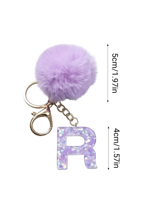 26 Letter Purple Velvet Ball Pendant, Letter Pendant Keychain Backpack, Velvet Material, Stylish Design, Personalized Touch, Versatile for Keychain Backpack Holiday Gift
