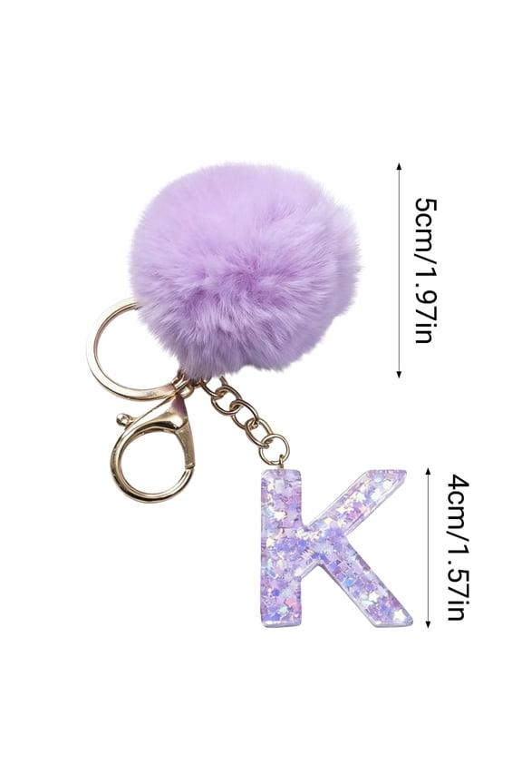 26 Letter Purple Velvet Ball Pendant, Letter Pendant Keychain Backpack, Velvet Material, Stylish Design, Personalized Touch, Versatile for Keychain Backpack Holiday Gift