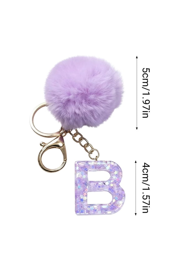 26 Letter Purple Velvet Ball Pendant, Letter Pendant Keychain Backpack, Velvet Material, Stylish Design, Personalized Touch, Versatile for Keychain Backpack Holiday Gift