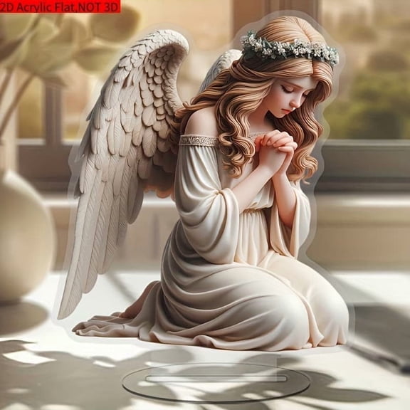 TechToyHub Acrylic Decorative Angel Statue, Crystal-Like & Versatile, for office Home Desk Decor Gift