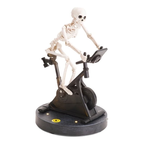 TechToyHub Animatronic Skeleton Cycling Ornament, with Sound Effects, for Halloween Decoration, Battery Operated LED