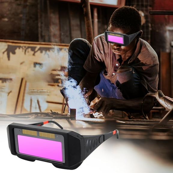 TechToyHub Auto Darkening Welding Glasses, Protective Mask for Welder, Solar Powered with PC Lens, 2.6in Frame for Argon and Gas Welding