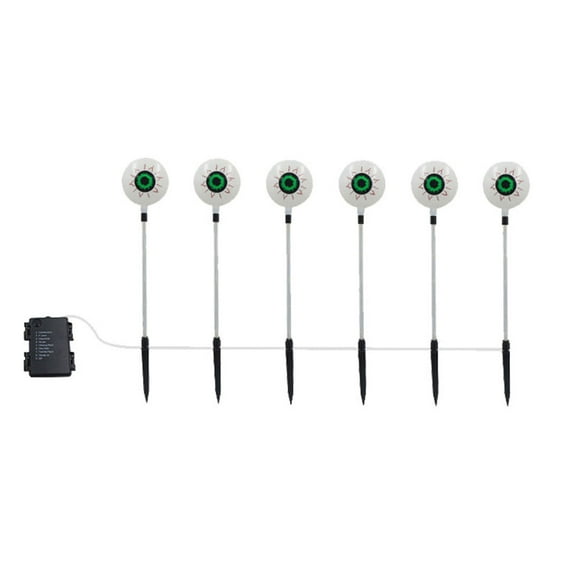 TechToyHub Battery Operated Eyeball Light 6 Pcs, LED Halloween Ground Plug, for Ghost Festival Courtyard, Horror Decoration