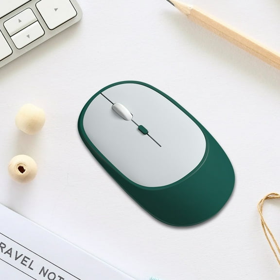 TechToyHub Bluetooth 5.0 + USB Wireless Mouse, Noiseless, 180mAh Rechargeable, for PC Laptop Tablet, Portable, 4.5in x 2.4in x 1.1in