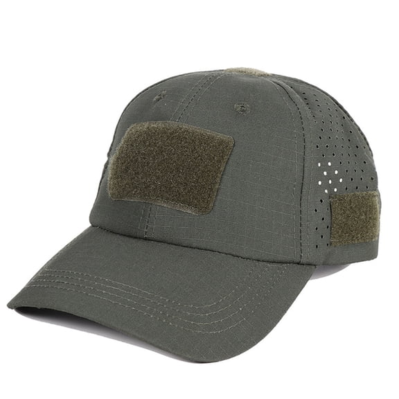TechToyHub Breathable Mesh Sun Hat for Outdoor Sports, Adjustable Baseball Cap with Sunglass Slots, Tear Resistant Fabric for Hiking and Fishing, Customizable with Patches, One Size Fits Most