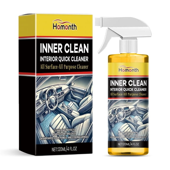 TechToyHub Car Interior Cleaner 4.1 fl oz Foaming Spray Stain Remover Odor Eliminator for Leather Plastic Vinyl Wood Dashboard Seat Detailing Refresher Restores Texture Prevents Cracking