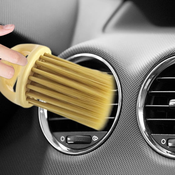 TechToyHub Car Interior Cleaning Brush, 3.9x2.4x1.6in for Air Vents & Dashboard, Handheld Detail Removal Tool for Sedan & SUV, Soft Bristle for Small Gaps