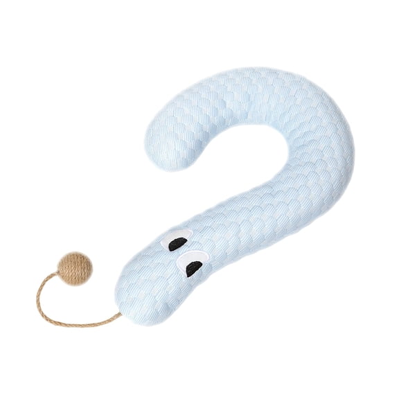TechToyHub Cat Neck Support Sleeping Pillow, Soft Calming Pet Cushion with Sisal Rattle Ball, Interactive Chew Toy for Indoor Relaxation, 16.1x9.8in
