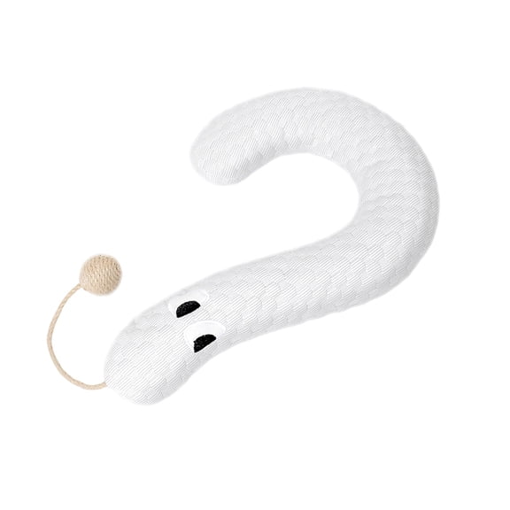 TechToyHub Cat Neck Support Sleeping Pillow, Soft Calming Pet Cushion with Sisal Rattle Ball, Interactive Chew Toy for Indoor Relaxation, 16.1x9.8in
