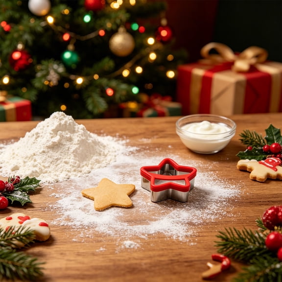 Christmas Cookie Cutters, 1 Pc Silicone Stainless Steel Baking Tool, Non-Stick and Dishwasher Safe Design, Ideal for Holiday Baking, Party Treats, and Festive DIY