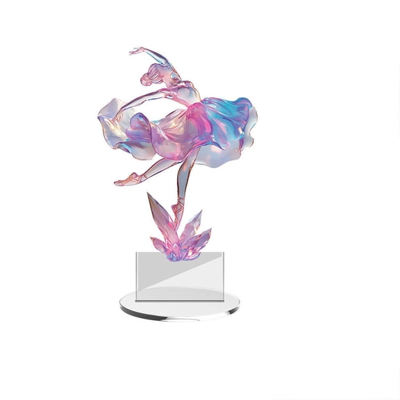Crystal Ballet Dancer 2D Flat Desktop Decoration Ornament for Living Room office Holiday Gift