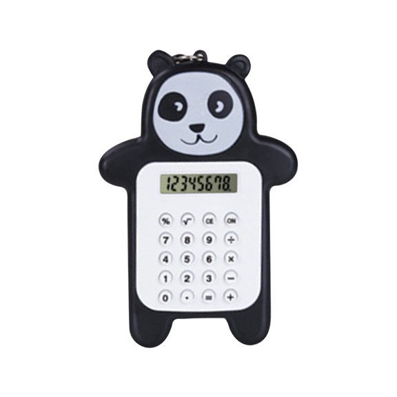 Cute Bear Mini Calculator for Basic Arithmetic, Button Battery Powered with LCD Display, Soft Plastic Keys for Easy Press, Portable Size 3.7 x 2.6 In