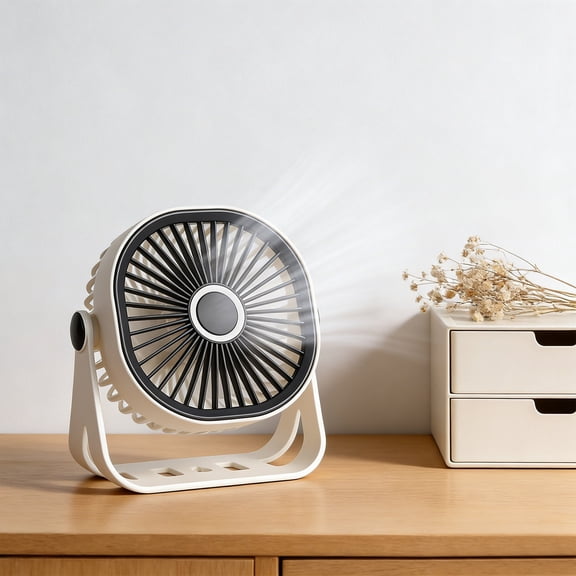 TechToyHub Desktop USB Fan, 3 Speed Wall Mounted Mini Fan for office Dorm, 360 Degree Wide Angle Airflow, Type C Charging