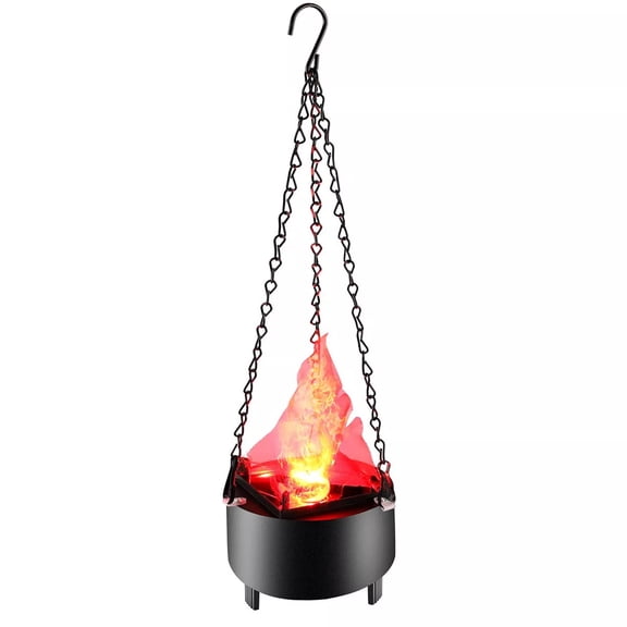 TechToyHub Flickering Flame Effect Lamp 4.7x3.9in, Artificial Fire Table Light with US Plug, ABS Silk Cloth for Halloween Party, Simulated Cauldron