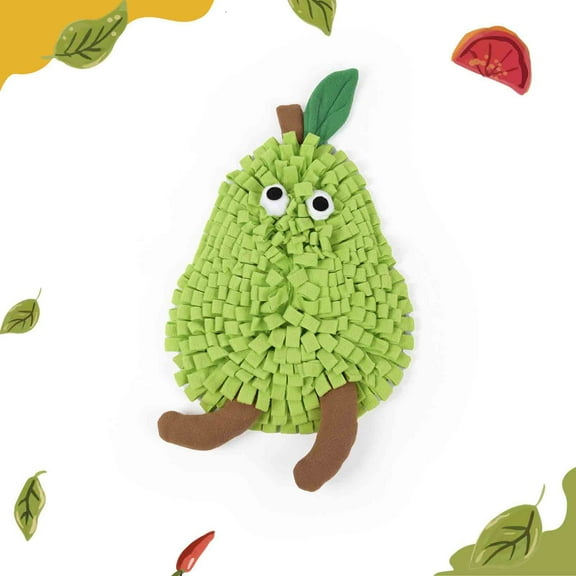 TechToyHub Fruit Shape Snuffle Mat, for Dogs and Cats, Slow Feeder with Fleece, 17x13in for Peach Watermelon Lemon Pear