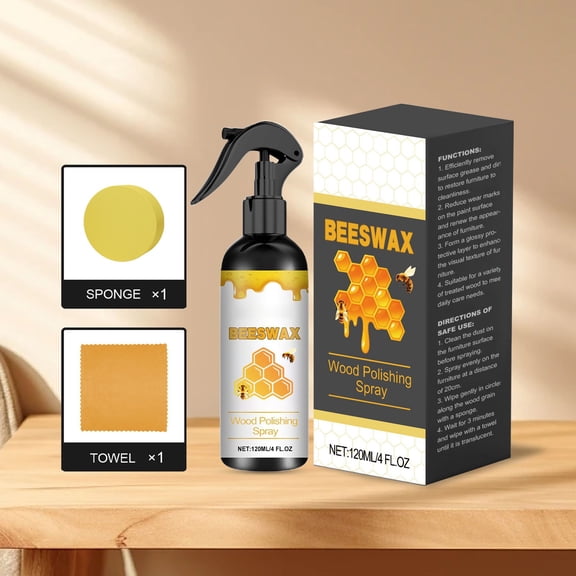 TechToyHub Furniture Care Spray, 4.0 oz Wood Polish for Dining Table, Fast Penetrating Protective Coating for Cabinet, 120ml
