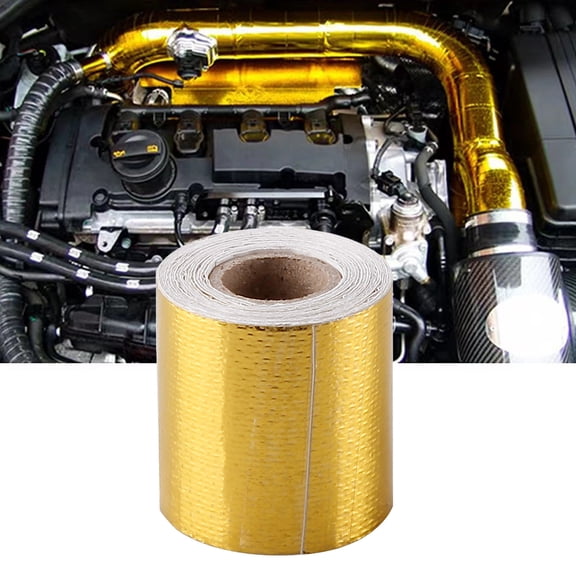 TechToyHub Gold Colored Metal Aluminum Foil Tape 2.0x1.8 Inch High Temperature Resistant Waterproof Heat Insulation Tape Strong Adhesive Easy Paste Ideal for Exhaust Pipe Range Hood Duct HVAC
