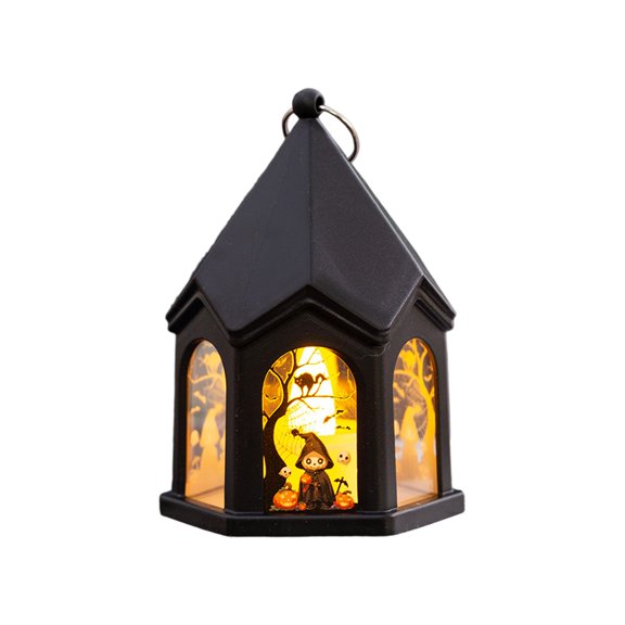 TechToyHub Halloween Decoration Electronic Candle Light Pumpkin Witch Human Skeleton Night Light, 3.0x4.1in Plastic LED Pumpkin Lamp for Halloween Decoration