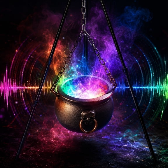 TechToyHub Halloween Decorations Witch Cauldron with LED with Sounds Effects Spidery Fogs with Brac, 31.5x22.2in Plastic LED Witch Cauldron for Home Mantel Kitchen Party