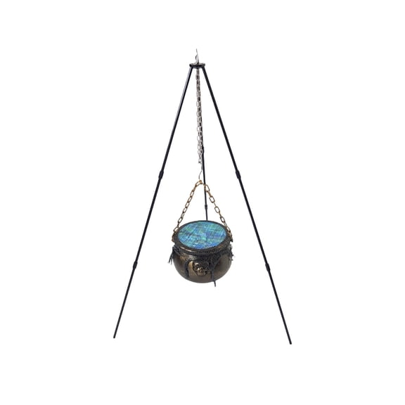 TechToyHub Halloween Decorations Witch Cauldron with LED with Sounds Effects Spidery Fogs with Brac, 31.5x22.2in Plastic LED Witch Cauldron for Home Mantel Kitchen Party