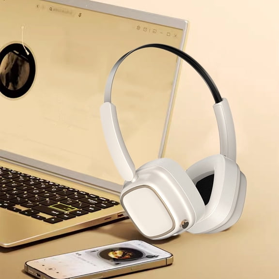 TechToyHub Head Mounted Bluetooth Earphones Wireless Bluetooth 5.4 Stereo Subwoofer Headphones 7.1x5.6x2.8 in Foldable Adjustable Breathable Earcups 8H Long Battery Life Daily Waterproof Portable