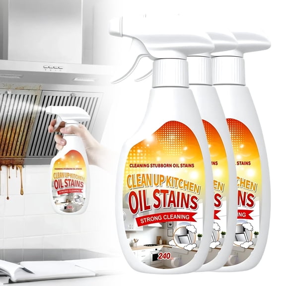 Heavy Duty Degreaser 8.1 fl oz Kitchen Cleaner Multipurpose Oil Stain Remover Powerful Grill Cleaner for Home Restaurant Cleaning Deep Clean Streak-Free Shine Odor Eliminator Gentle