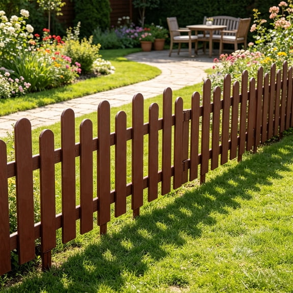 TechToyHub High Low Plastic Yard Fence,19.7x15.7in Mini Fencing,for Garden Flower Bed Border,White Residential