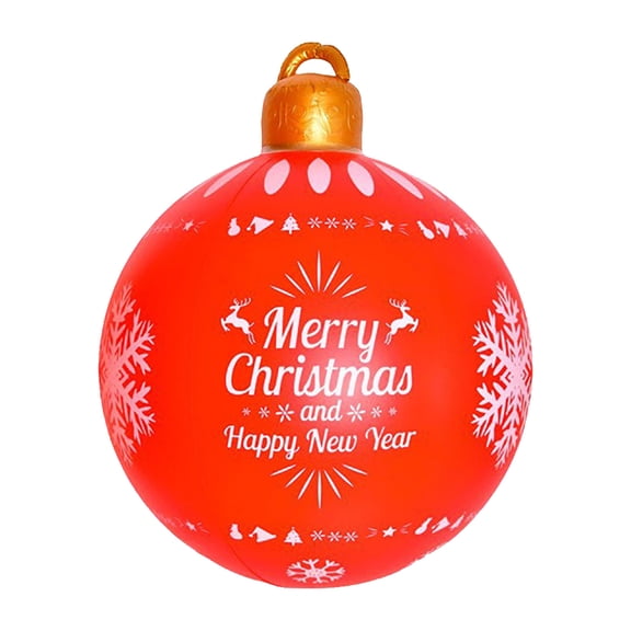Inflatable Christmas Ball, 23.6 In PVC Decoration, Weatherproof and Durable Design, Ideal for Yard, Garden, and Holiday Outdoor Decor