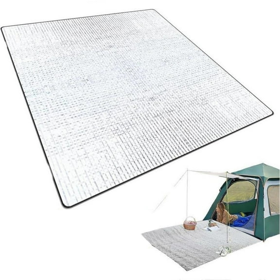 TechToyHub Insulation Mat Tent Mat Double-Sided Aluminium Foil Pearl Composite Core Ultralight Foldable Waterproof Oil Proof Wear Resistant Heat Insulation Thermal Blanket for Camping Hiking Picnic